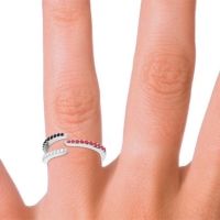 Petite Modern Open Pave Saggraha Ring