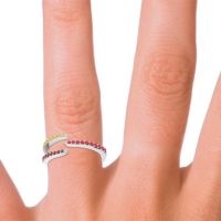 Petite Modern Open Pave Saggraha Ring
