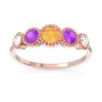 Petite Modern Bezel Milgrain Avastha Ring