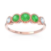 Emerald Fashion Ring In 18K Rose Gold With Aquamarine – Avastha Minimalist Ring