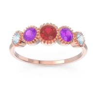 Petite Modern Bezel Milgrain Avastha Ring