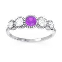 Petite Modern Bezel Milgrain Avastha Ring