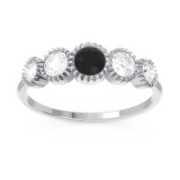Petite Modern Bezel Milgrain Avastha Ring