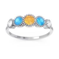 Petite Modern Bezel Milgrain Avastha Ring