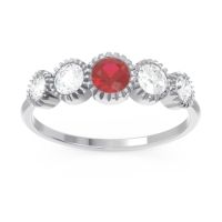 Petite Modern Bezel Milgrain Avastha Ring