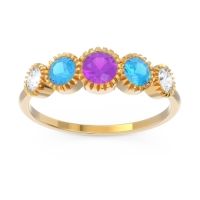 Petite Modern Bezel Milgrain Avastha Ring