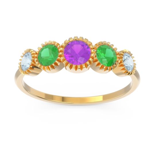 Petite Modern Bezel Milgrain Avastha Ring
