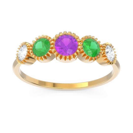 Petite Modern Bezel Milgrain Avastha Ring