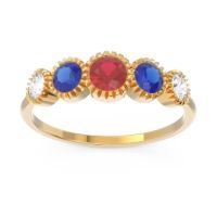 Petite Modern Bezel Milgrain Avastha Ring