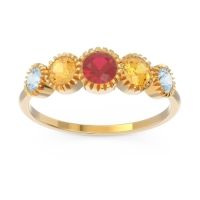 Petite Modern Bezel Milgrain Avastha Ring