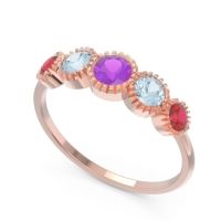 Petite Modern Bezel Milgrain Avastha Ring