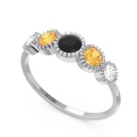 Petite Modern Bezel Milgrain Avastha Ring