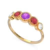 Petite Modern Bezel Milgrain Avastha Ring