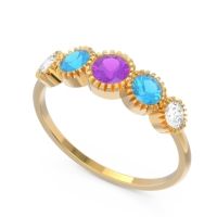 Petite Modern Bezel Milgrain Avastha Ring