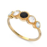 Petite Modern Bezel Milgrain Avastha Ring