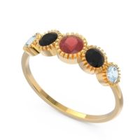 Petite Modern Bezel Milgrain Avastha Ring