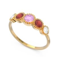 Petite Modern Bezel Milgrain Avastha Ring
