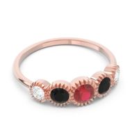 Petite Modern Bezel Milgrain Avastha Ring