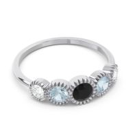 Petite Modern Bezel Milgrain Avastha Ring