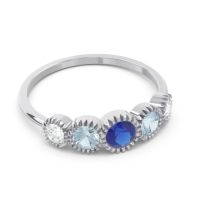 Petite Modern Bezel Milgrain Avastha Ring