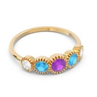 Petite Modern Bezel Milgrain Avastha Ring