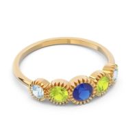 Petite Modern Bezel Milgrain Avastha Ring