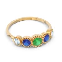 Petite Modern Bezel Milgrain Avastha Ring