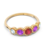 Petite Modern Bezel Milgrain Avastha Ring