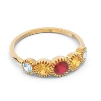 Petite Modern Bezel Milgrain Avastha Ring
