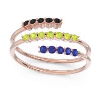 Peridot Fashion Ring In 18K Rose Gold With Black Onyx And Blue Sapphire – Nirjhari Minimalist Ring