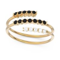 Black Onyx Fashion Ring In 14k Yellow Gold With Diamond – Nirjhari Minimalist Ring