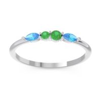 Petite Modern Marquise Pave Mukta Ring