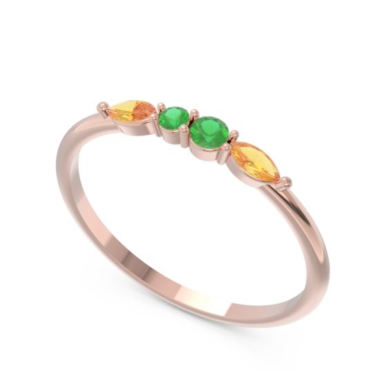 Petite Modern Marquise Pave Mukta Ring