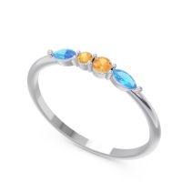 Petite Modern Marquise Pave Mukta Ring
