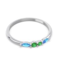 Petite Modern Marquise Pave Mukta Ring