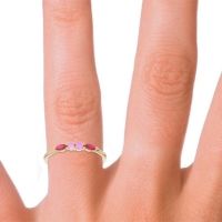 Petite Modern Marquise Pave Mukta Ring