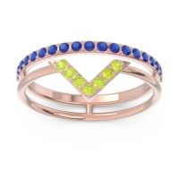 Modern Double Line V-Shape Pave Viparinama Ring