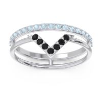 Modern Double Line V-Shape Pave Viparinama Ring