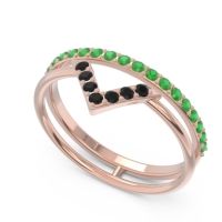 Modern Double Line V-Shape Pave Viparinama Ring