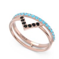 Modern Double Line V-Shape Pave Viparinama Ring