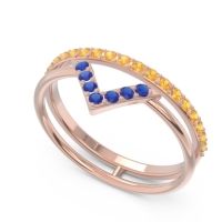 Modern Double Line V-Shape Pave Viparinama Ring
