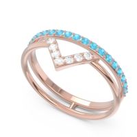 Modern Double Line V-Shape Pave Viparinama Ring
