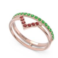 Modern Double Line V-Shape Pave Viparinama Ring