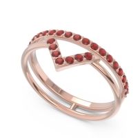 Modern Double Line V-Shape Pave Viparinama Ring