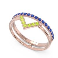 Modern Double Line V-Shape Pave Viparinama Ring