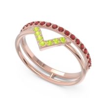 Modern Double Line V-Shape Pave Viparinama Ring
