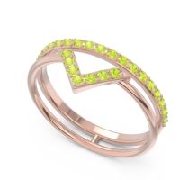 Modern Double Line V-Shape Pave Viparinama Ring