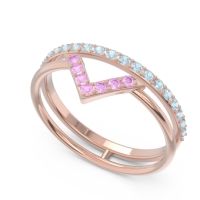 Modern Double Line V-Shape Pave Viparinama Ring