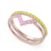 Modern Double Line V-Shape Pave Viparinama Ring