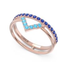 Modern Double Line V-Shape Pave Viparinama Ring